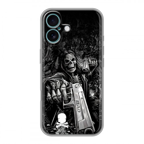 Дизайнерский силиконовый чехол для Iphone 16 Plus Скелет