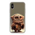 Дизайнерский силиконовый чехол для Iphone x10 Сова