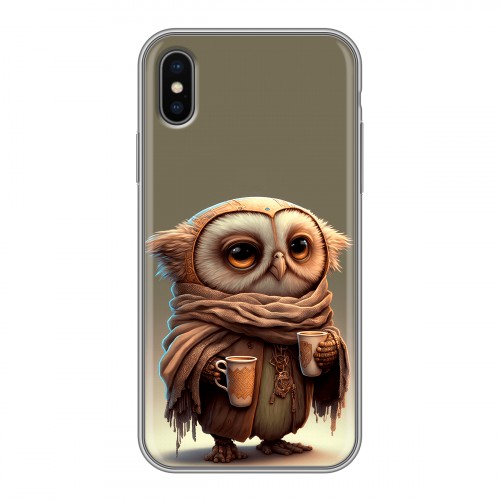 Дизайнерский силиконовый чехол для Iphone x10 Сова