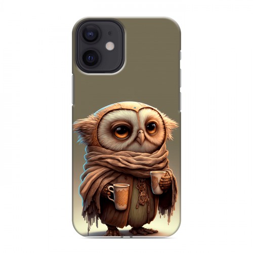 Дизайнерский силиконовый с усиленными углами чехол для Iphone 12 Mini Сова