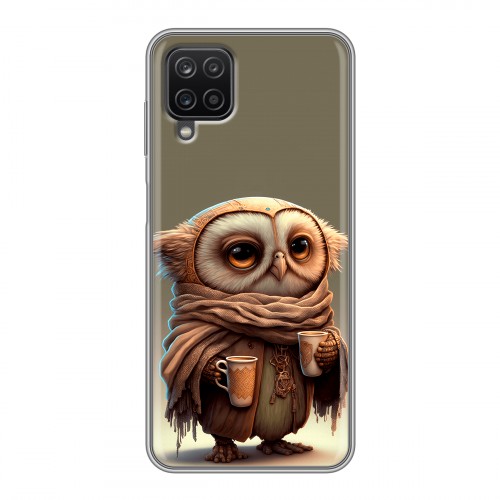 Дизайнерский силиконовый с усиленными углами чехол для Samsung Galaxy A12 Сова
