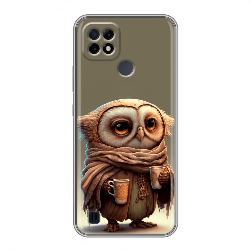 Дизайнерский силиконовый чехол для Realme C21 Сова