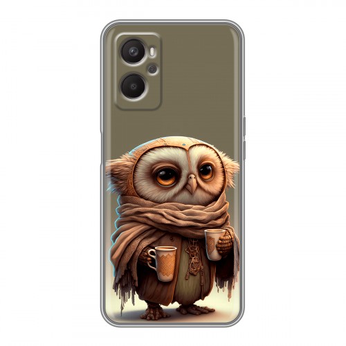 Дизайнерский силиконовый с усиленными углами чехол для OPPO A96 Сова
