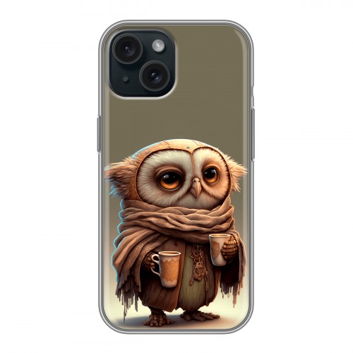 Дизайнерский силиконовый чехол для Iphone 15 Сова