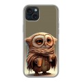 Дизайнерский силиконовый чехол для Iphone 15 Plus Сова