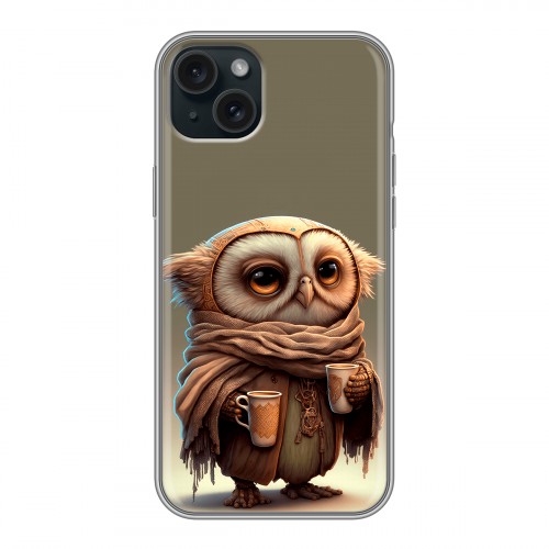 Дизайнерский силиконовый чехол для Iphone 15 Plus Сова