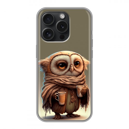 Дизайнерский силиконовый чехол для Iphone 15 Pro Сова