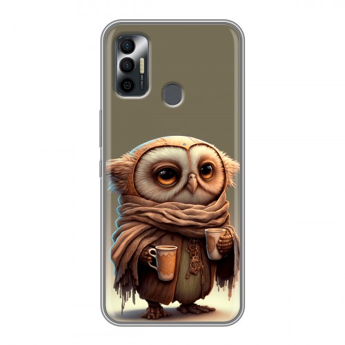 Дизайнерский силиконовый чехол для Tecno Spark 7 Сова
