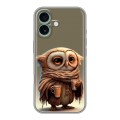 Дизайнерский силиконовый чехол для Iphone 16 Plus Сова