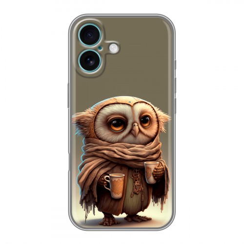 Дизайнерский силиконовый чехол для Iphone 16 Plus Сова