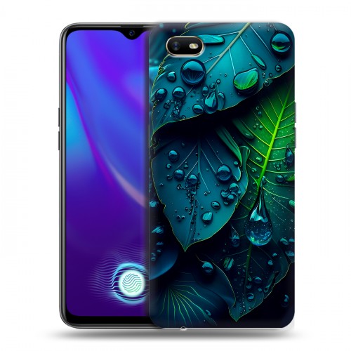 Дизайнерский силиконовый с усиленными углами чехол для OPPO A1k Листья