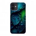 Дизайнерский силиконовый с усиленными углами чехол для Iphone 12 Mini Листья