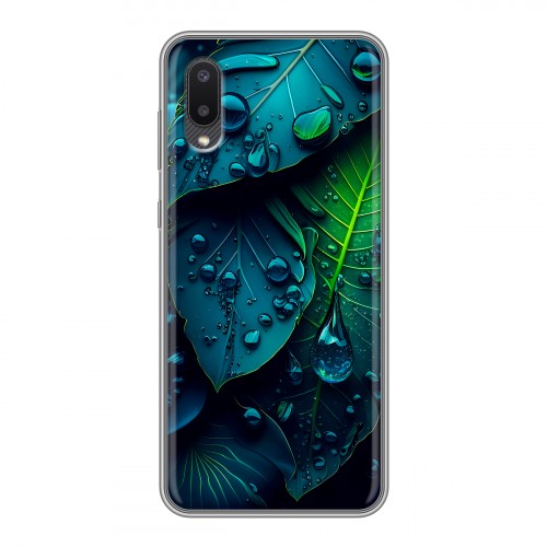Дизайнерский силиконовый чехол для Samsung Galaxy A02 Листья