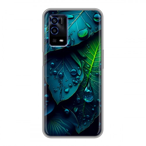 Дизайнерский силиконовый с усиленными углами чехол для OPPO A55 Листья