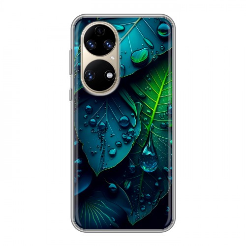 Дизайнерский силиконовый чехол для Huawei P50 Pro Листья