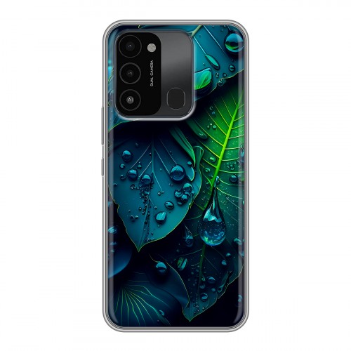 Дизайнерский силиконовый с усиленными углами чехол для Tecno Spark Go 2022 Листья