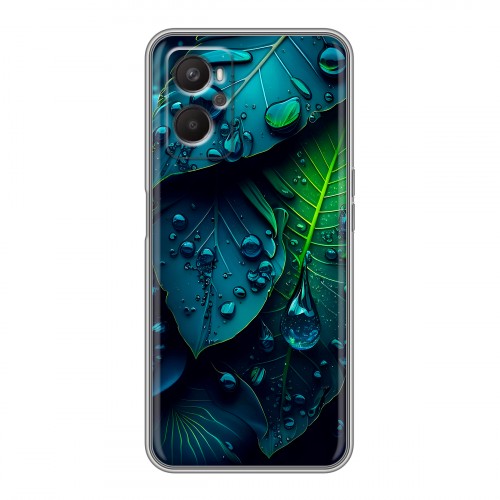 Дизайнерский силиконовый с усиленными углами чехол для OPPO A96 Листья