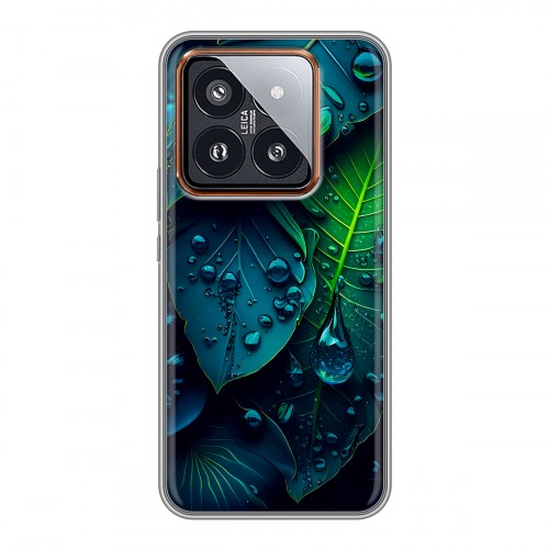 Дизайнерский силиконовый чехол для Xiaomi 14 Pro Листья