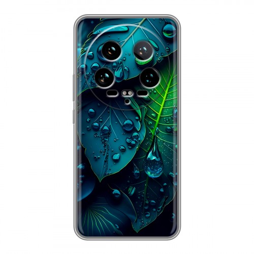 Дизайнерский силиконовый чехол для Xiaomi 14 Ultra Листья