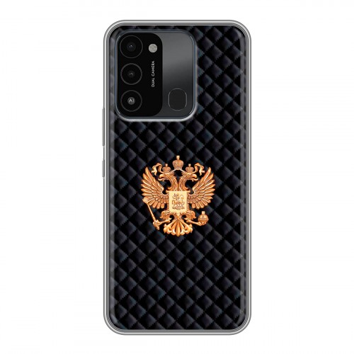 Дизайнерский силиконовый с усиленными углами чехол для Tecno Spark Go 2022 Герб России принт