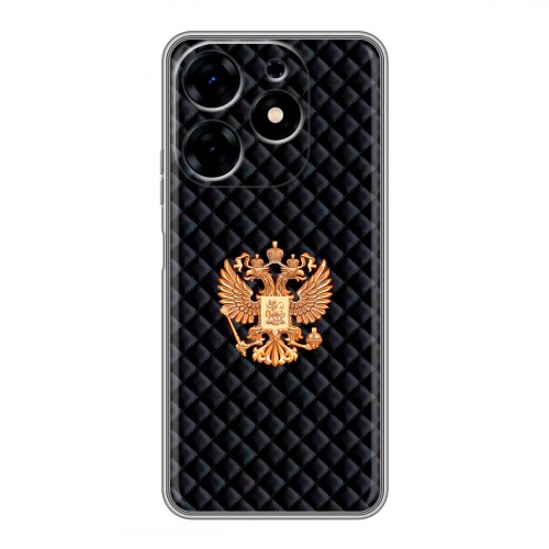Дизайнерский силиконовый с усиленными углами чехол для Tecno Spark 10 Герб России принт