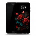 Дизайнерский пластиковый чехол для Samsung Galaxy C5 Розы красные