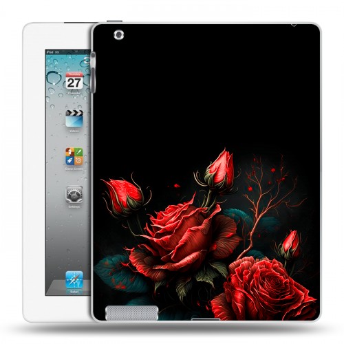 Дизайнерский пластиковый чехол для Ipad 2/3/4 Розы красные