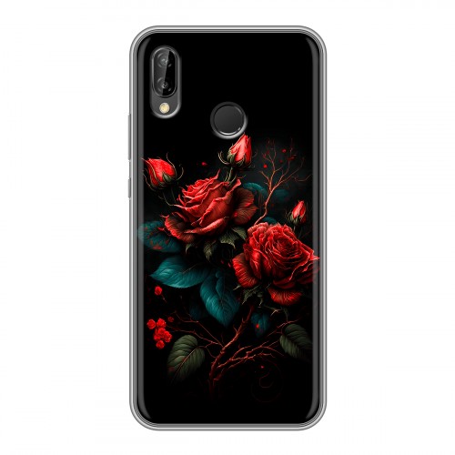 Дизайнерский силиконовый чехол для Huawei P20 Lite Розы красные