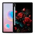 Дизайнерский силиконовый чехол для Samsung Galaxy Tab S6 Розы красные