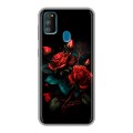 Дизайнерский силиконовый чехол для Samsung Galaxy M30s Розы красные