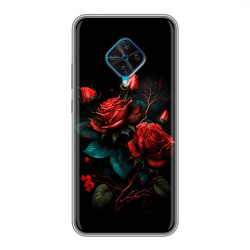 Дизайнерский силиконовый чехол для Vivo V17 Розы красные