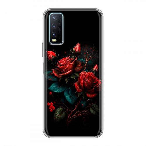 Дизайнерский силиконовый чехол для Vivo Y20 Розы красные