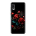 Дизайнерский силиконовый чехол для Samsung Galaxy A02 Розы красные