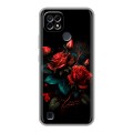 Дизайнерский силиконовый чехол для Realme C21 Розы красные