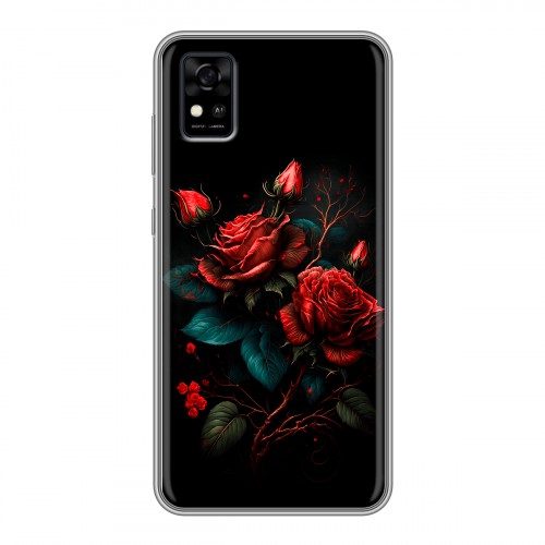 Дизайнерский силиконовый чехол для ZTE Blade A31 Розы красные