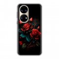 Дизайнерский силиконовый чехол для Huawei P50 Pro Розы красные
