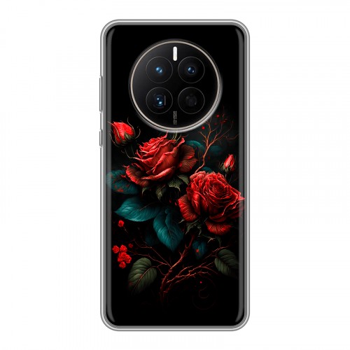 Дизайнерский силиконовый с усиленными углами чехол для Huawei Mate 50 Розы красные
