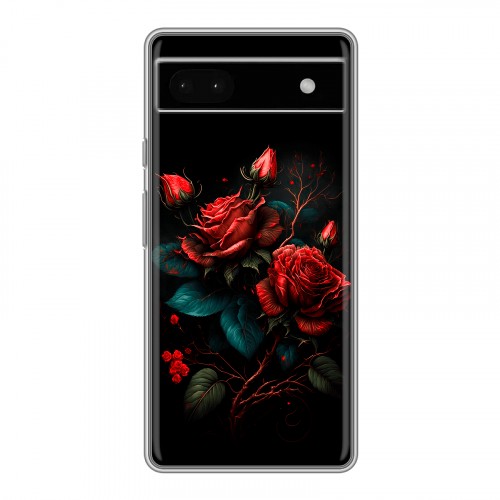 Дизайнерский силиконовый чехол для Google Pixel 6a Розы красные