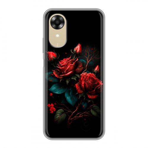 Дизайнерский силиконовый чехол для OPPO A17k Розы красные