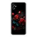 Дизайнерский силиконовый с усиленными углами чехол для Samsung Galaxy A04e Розы красные