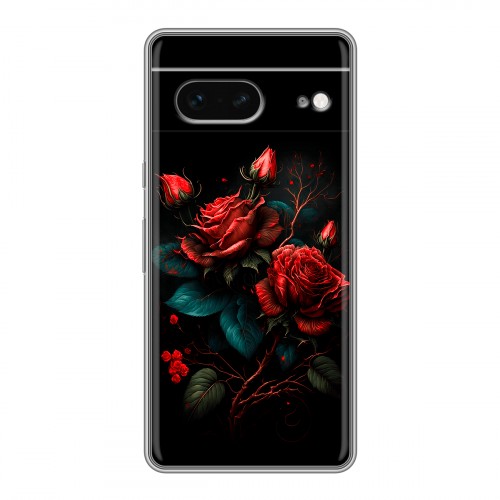 Дизайнерский силиконовый чехол для Google Pixel 7 Розы красные
