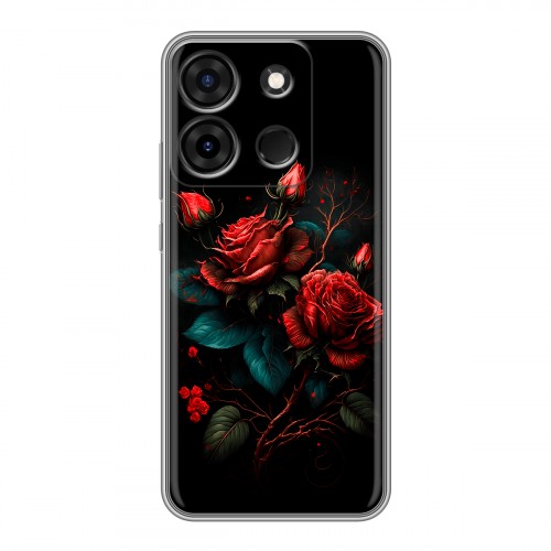 Дизайнерский силиконовый чехол для Infinix Smart 7 Розы красные