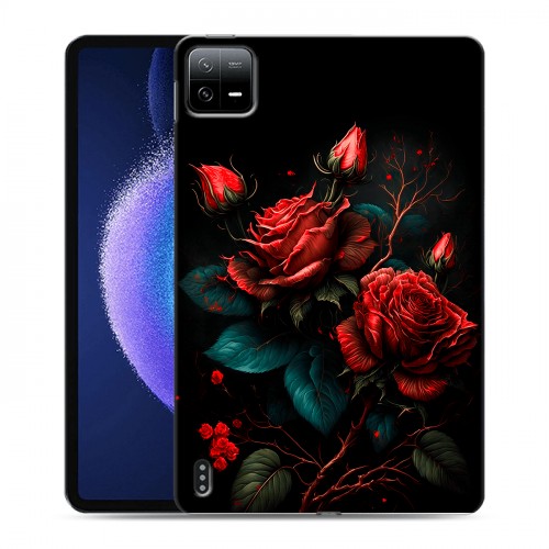 Дизайнерский силиконовый чехол для Xiaomi Pad 6 Розы красные