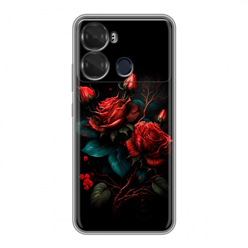 Дизайнерский силиконовый чехол для Itel P40 Розы красные