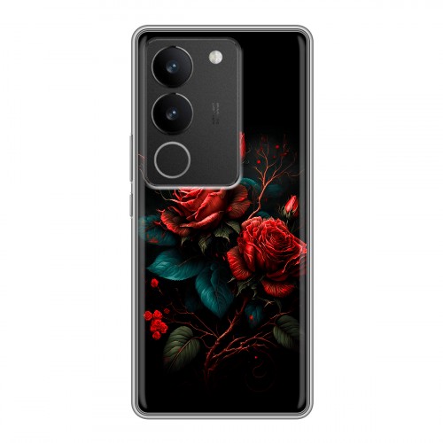 Дизайнерский силиконовый чехол для Vivo S17 Розы красные