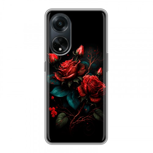 Дизайнерский силиконовый чехол для OPPO A98 Розы красные