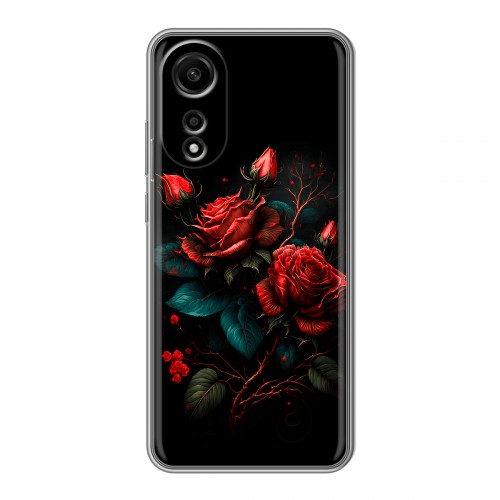 Дизайнерский силиконовый чехол для OPPO A78 4G Розы красные
