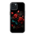 Дизайнерский силиконовый чехол для Iphone 15 Розы красные