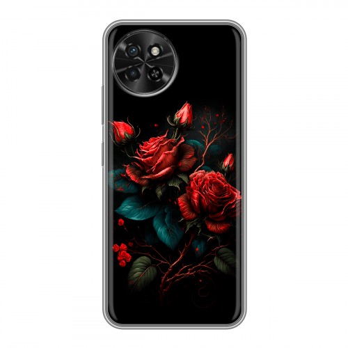 Дизайнерский силиконовый чехол для Itel S23 Розы красные