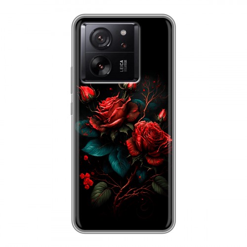 Дизайнерский силиконовый чехол для Xiaomi 13T Розы красные